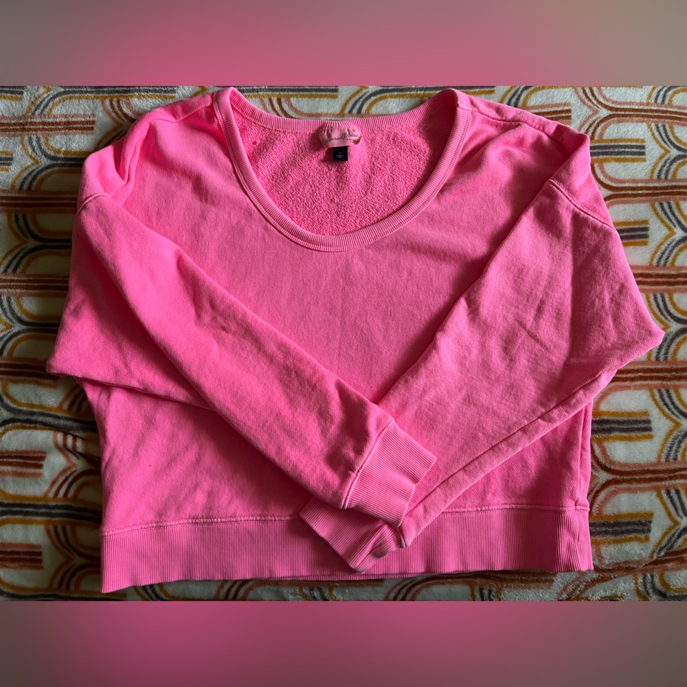Universal Thread - Bright Pink Long Sleeve Sweatshirt - Off the Shoulder
